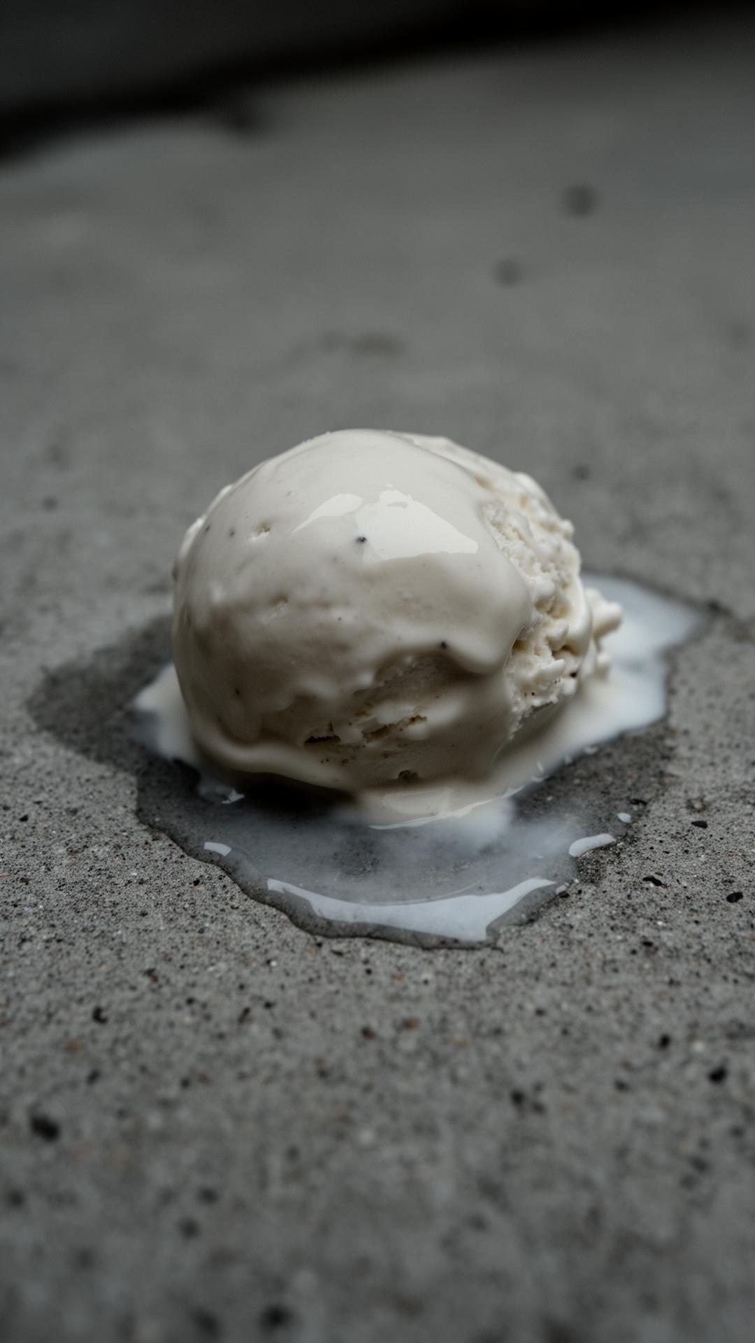 Helado tradicional derretido